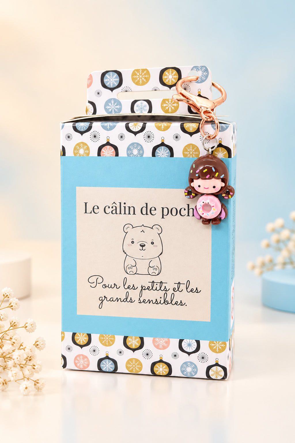 Box + porte clé + carte câlin de poche